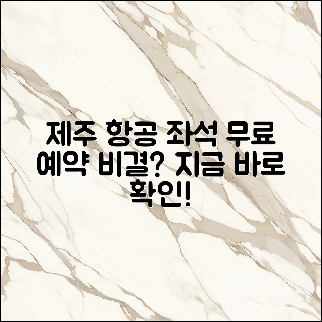 제주 항공 좌석지정무료 예약, 가능한 비결은?