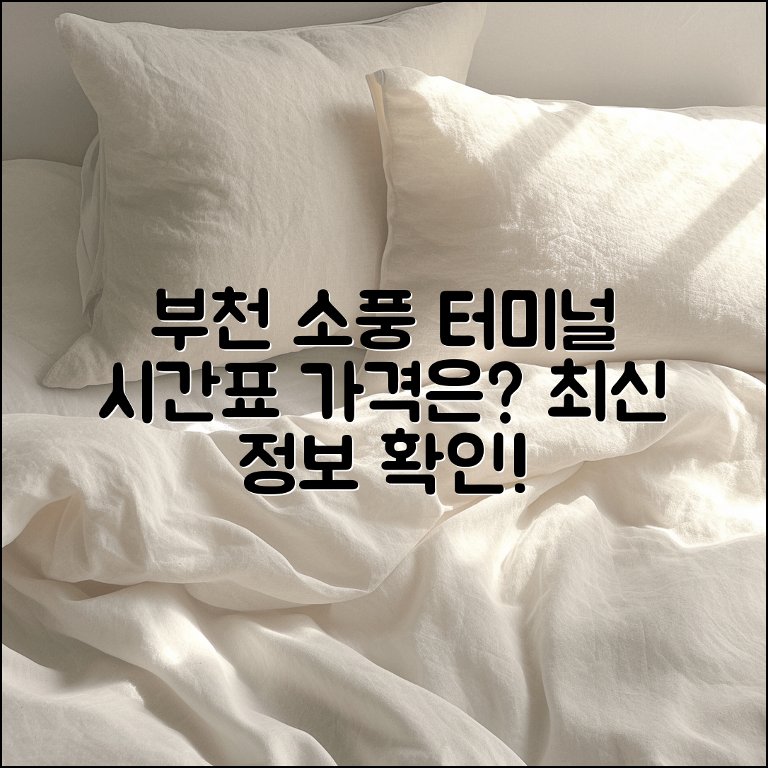 부천소풍 터미널, 시간표와 가격은 어떻게 될까요?