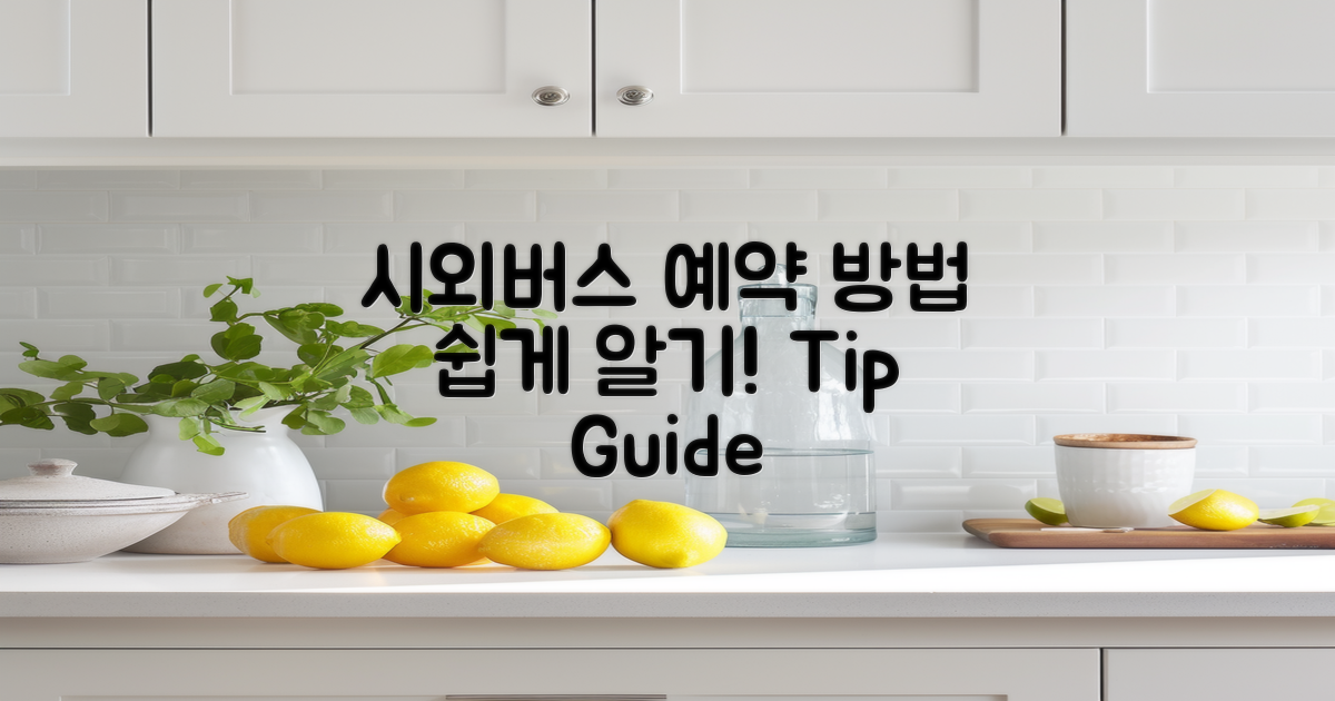 시외버스 예약 방법 안내