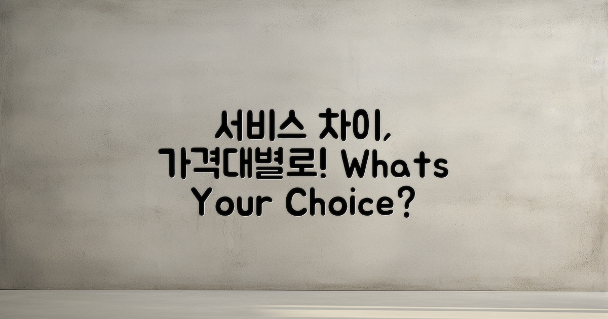 가격대별 서비스 차이