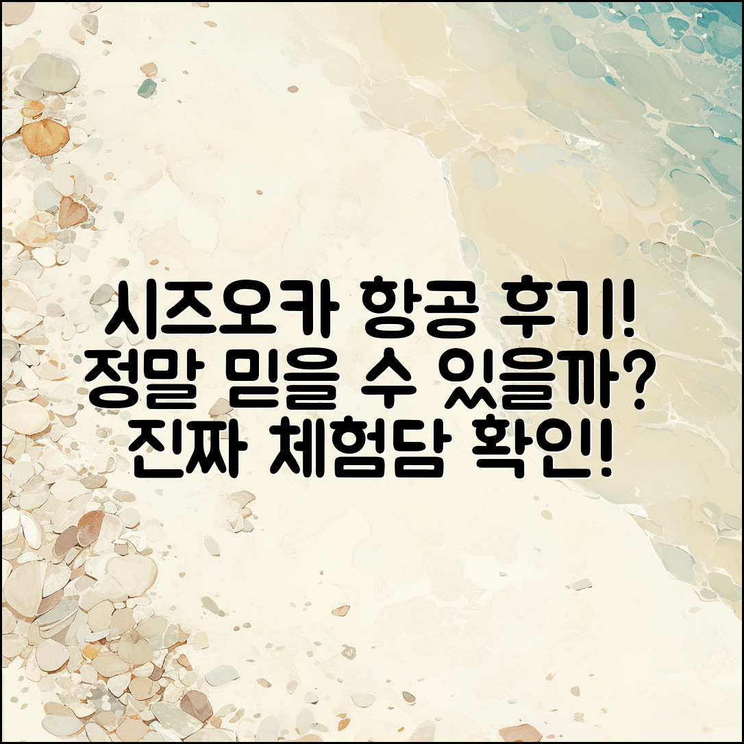 시즈오카 항공 권 후기, 정말 믿을 수 있을까요?