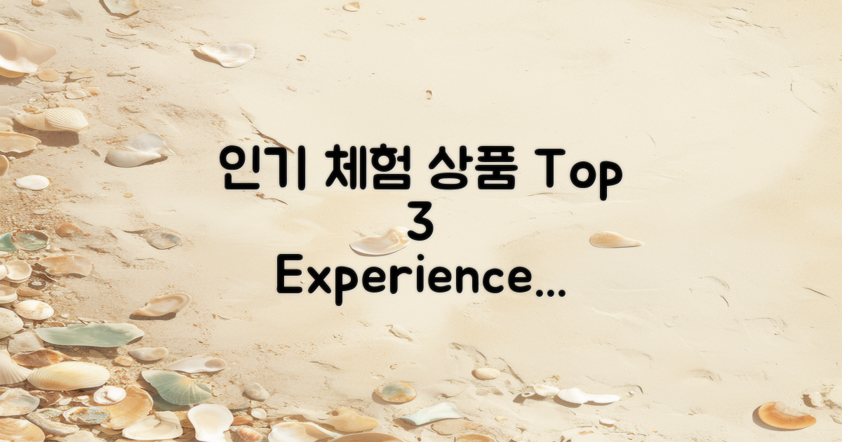 3가지 인기 체험 상품