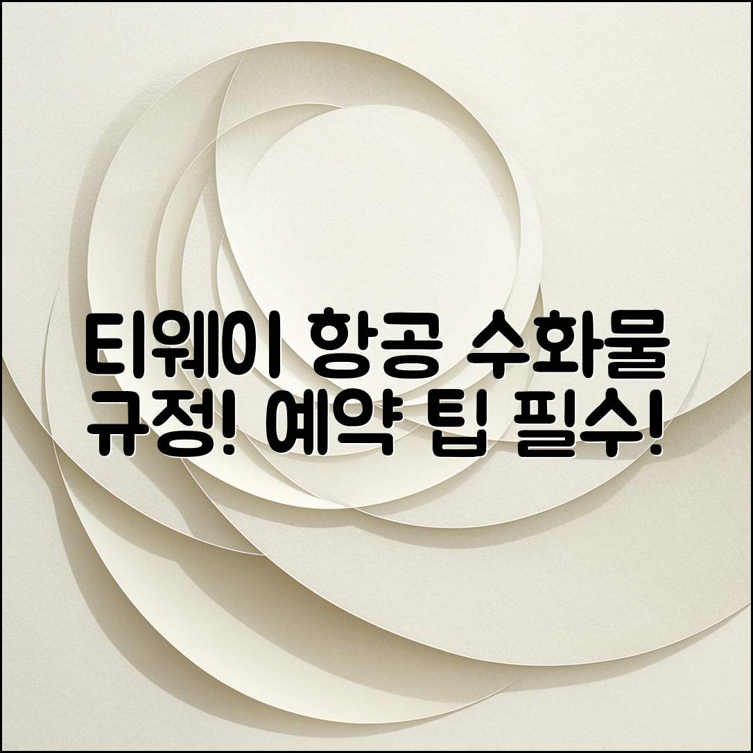 충격적인 티웨이 항공 수화물규정과 예약 팁!