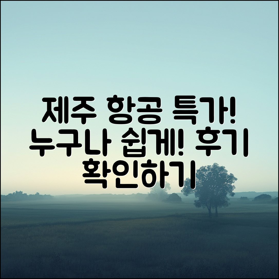 누구나 쉽게 이용할 수 있는 제주 항공 권특가 후기