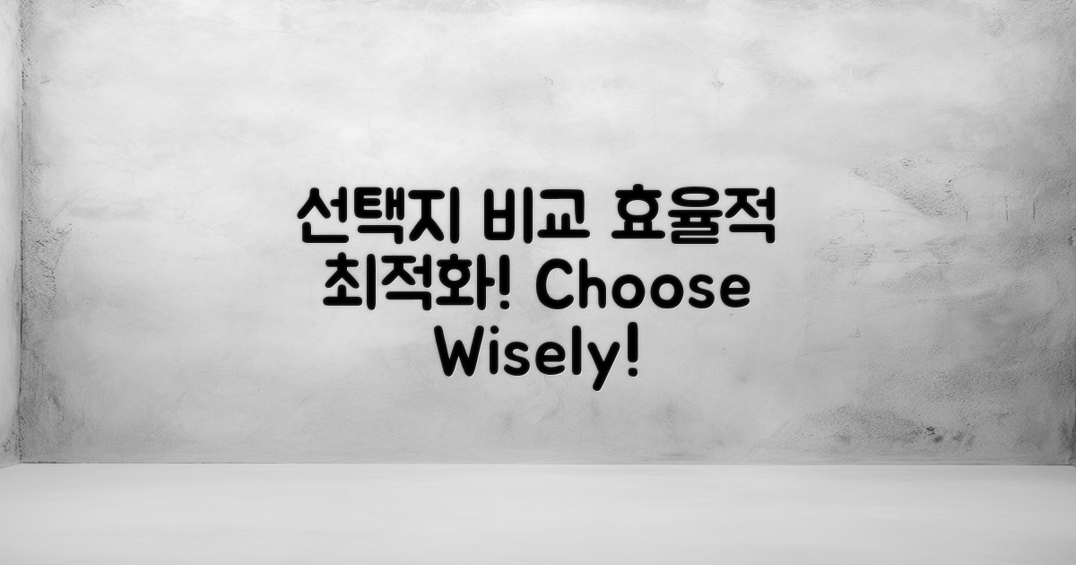 선택지 비교와 최적화