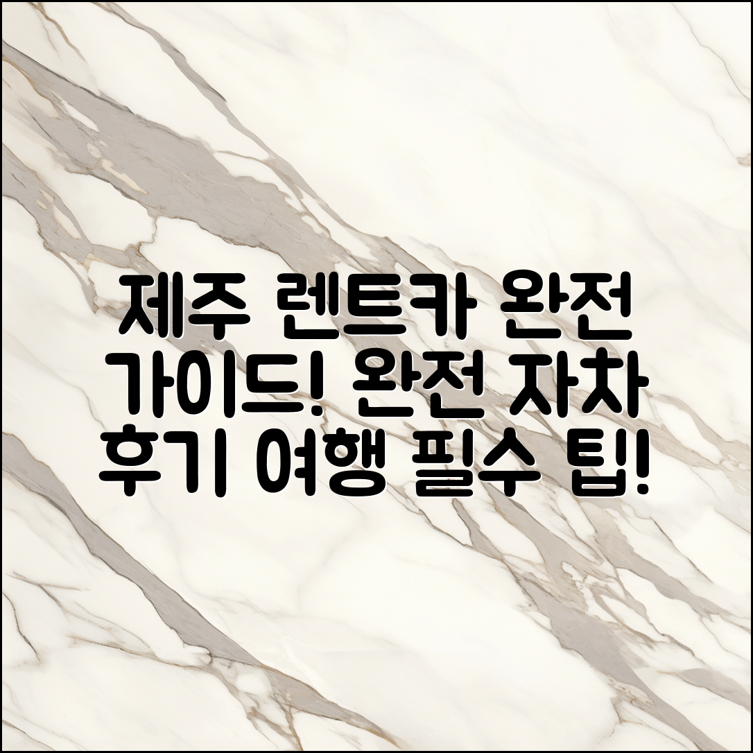 제주 렌트카 완전자차 후기: 완벽 가이드