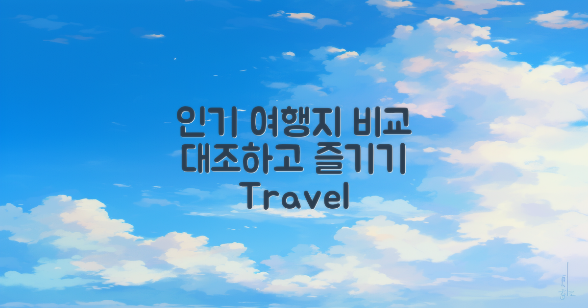 인기 여행지와 대조