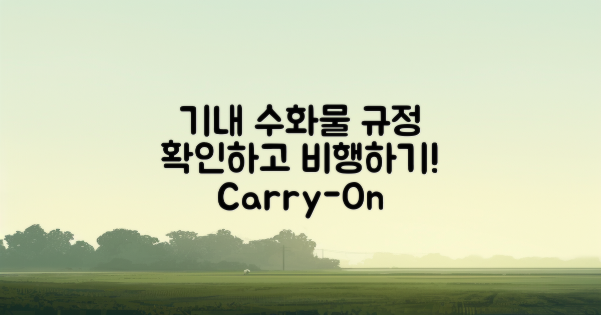 기내 수화물 규정 이해하기