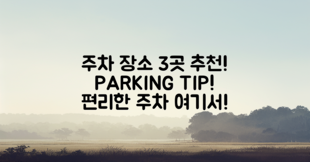 3가지 주차 장소 추천