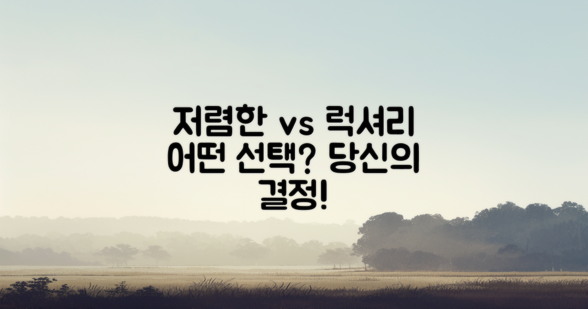 저렴한 vs 고급스러운 선택