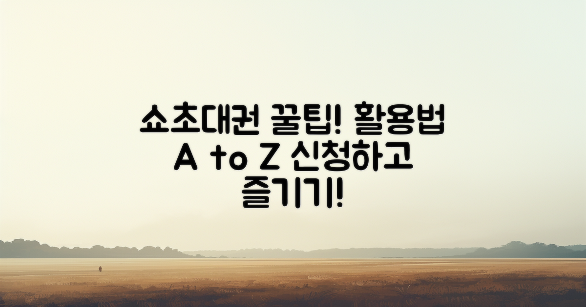 쇼초대권의 활용 팁