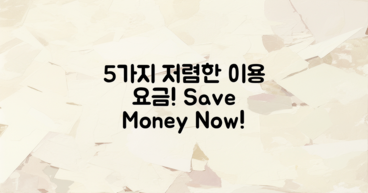 5가지 저렴한 이용 요금