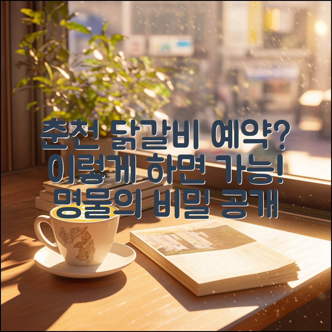 춘천 명물닭갈비 예약, 이렇게 하면 가능할까요?