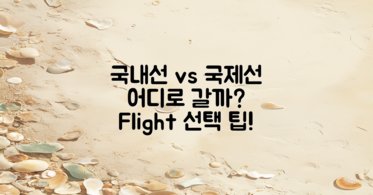 국내선 vs 국제선 선택
