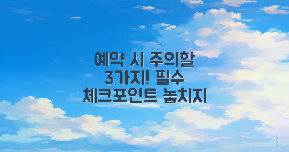 3가지 예약 시 주의사항