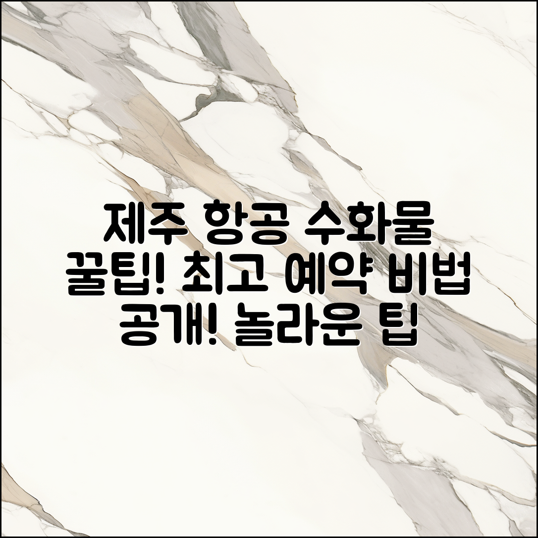 놀라운 제주 항공 수화물합산 예약 팁!