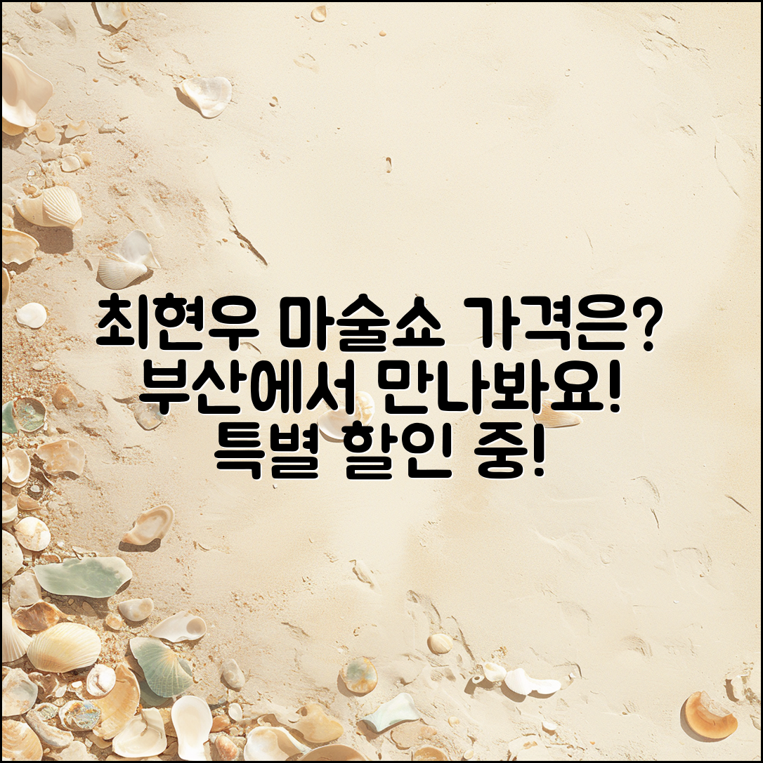 최현우 마술쇼 부산 가격은 얼마일까요?