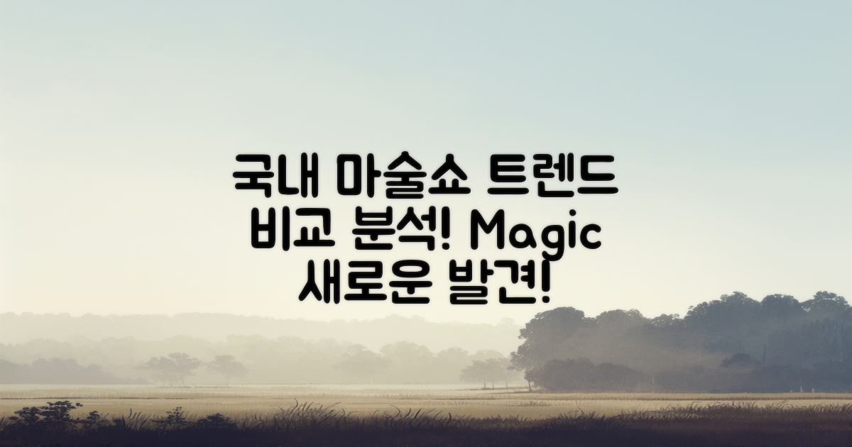 국내 마술쇼 트렌드 비교