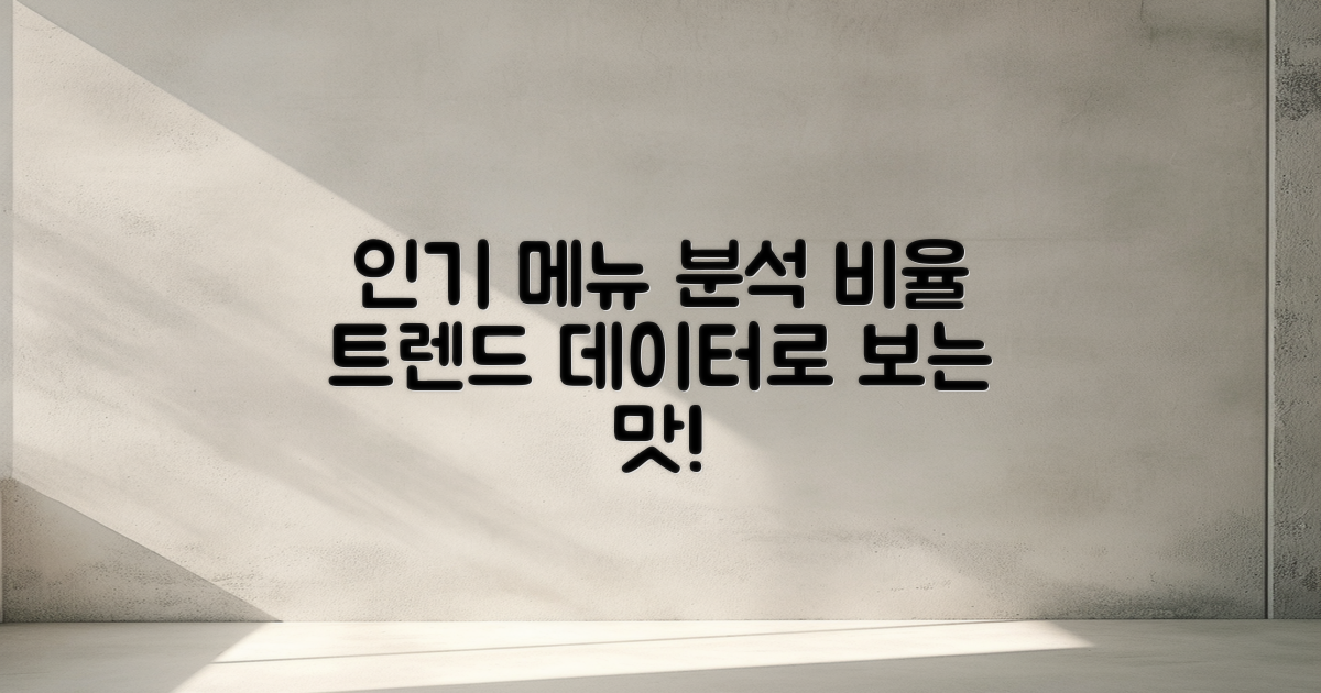 인기 메뉴 비율 분석