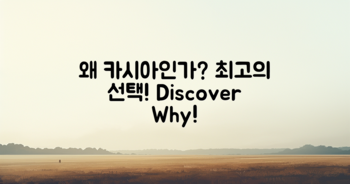 왜 카시아를 선택해야 할까?