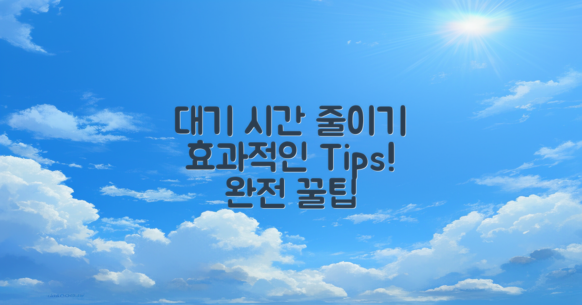 대기 시간 줄이는 팁