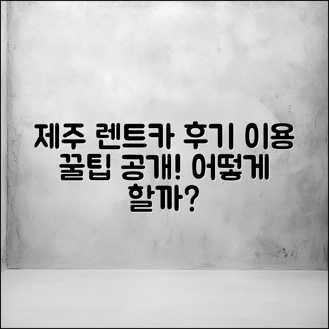 제주 공항 렌트카 후기는 어떤가요?