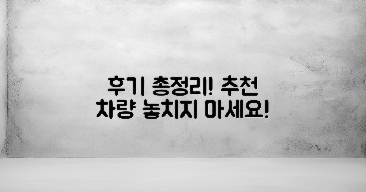 후기 요약 및 추천 차량