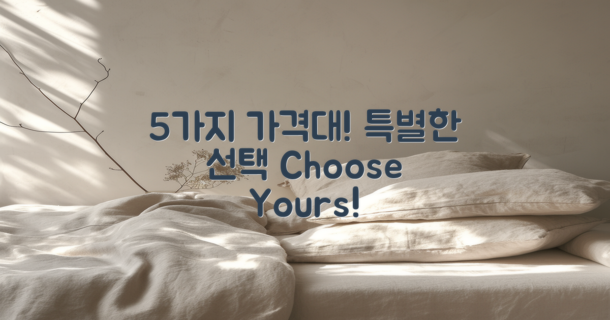 5가지 가격대 옵션