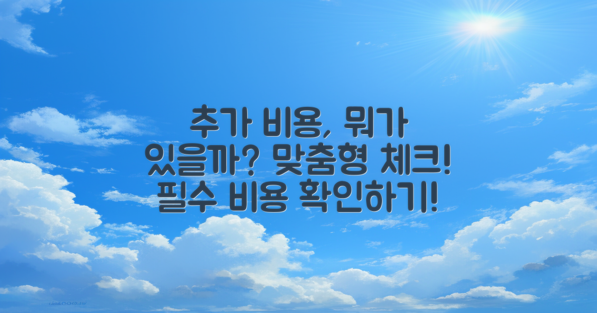 추가 비용은 어떤 게 있을까?