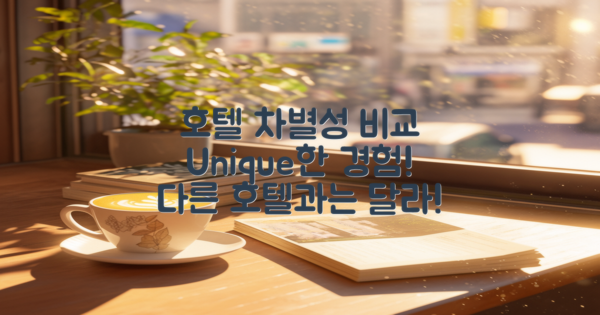 다른 호텔과의 성격 대비