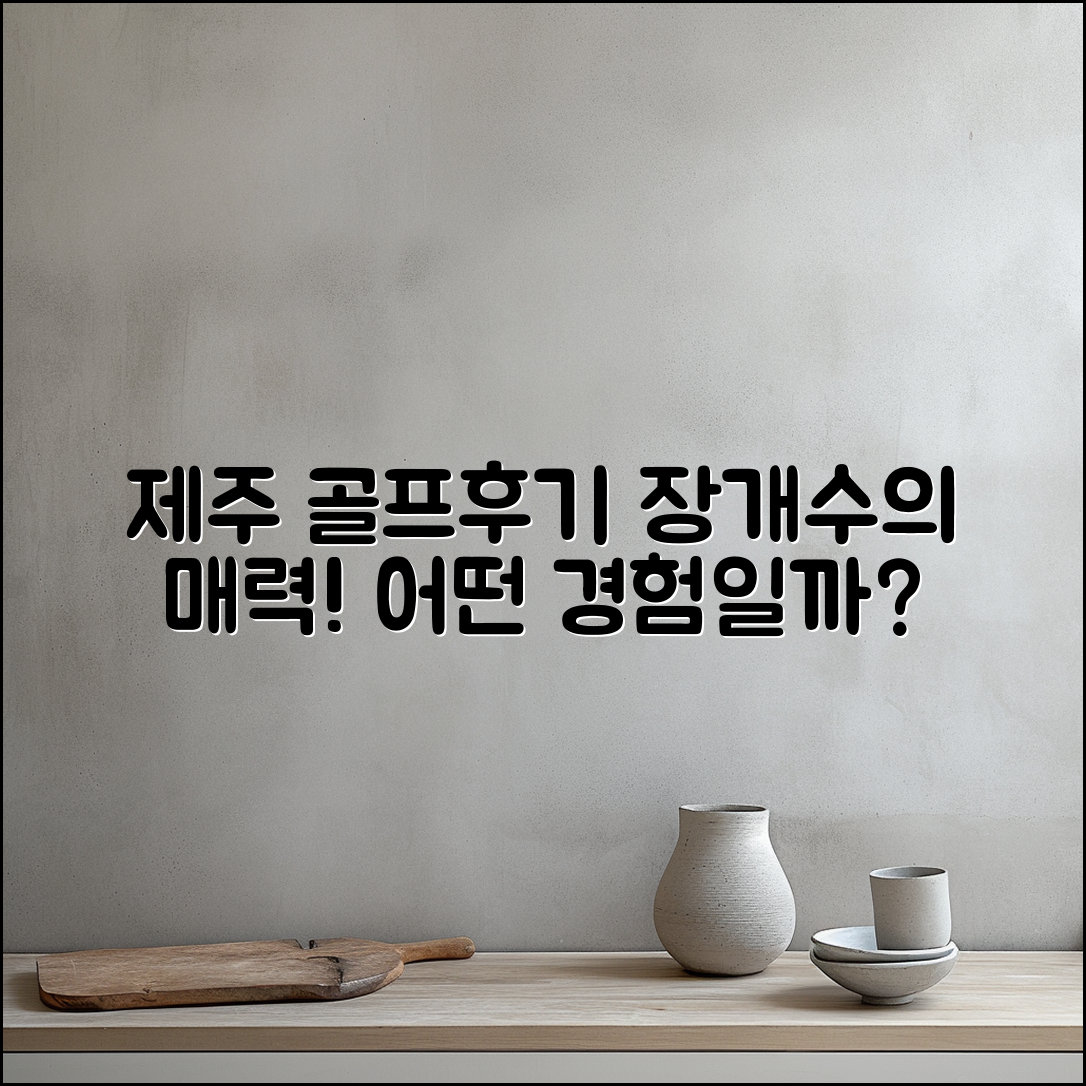 제주 골프 장개수 후기, 어떤 경험이었을까요?
