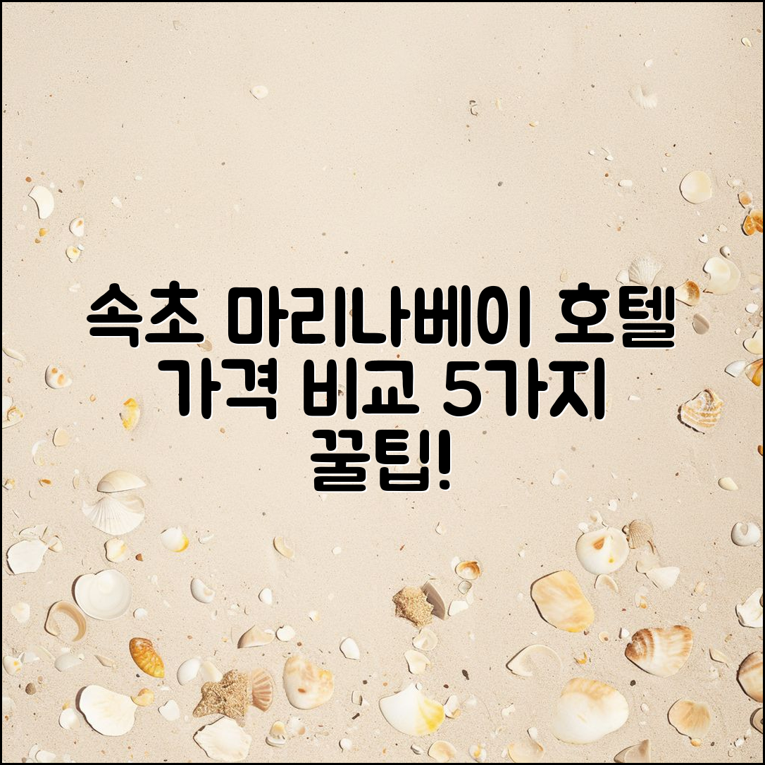 속초 마리나베이 호텔 가격 비교 5가지 팁