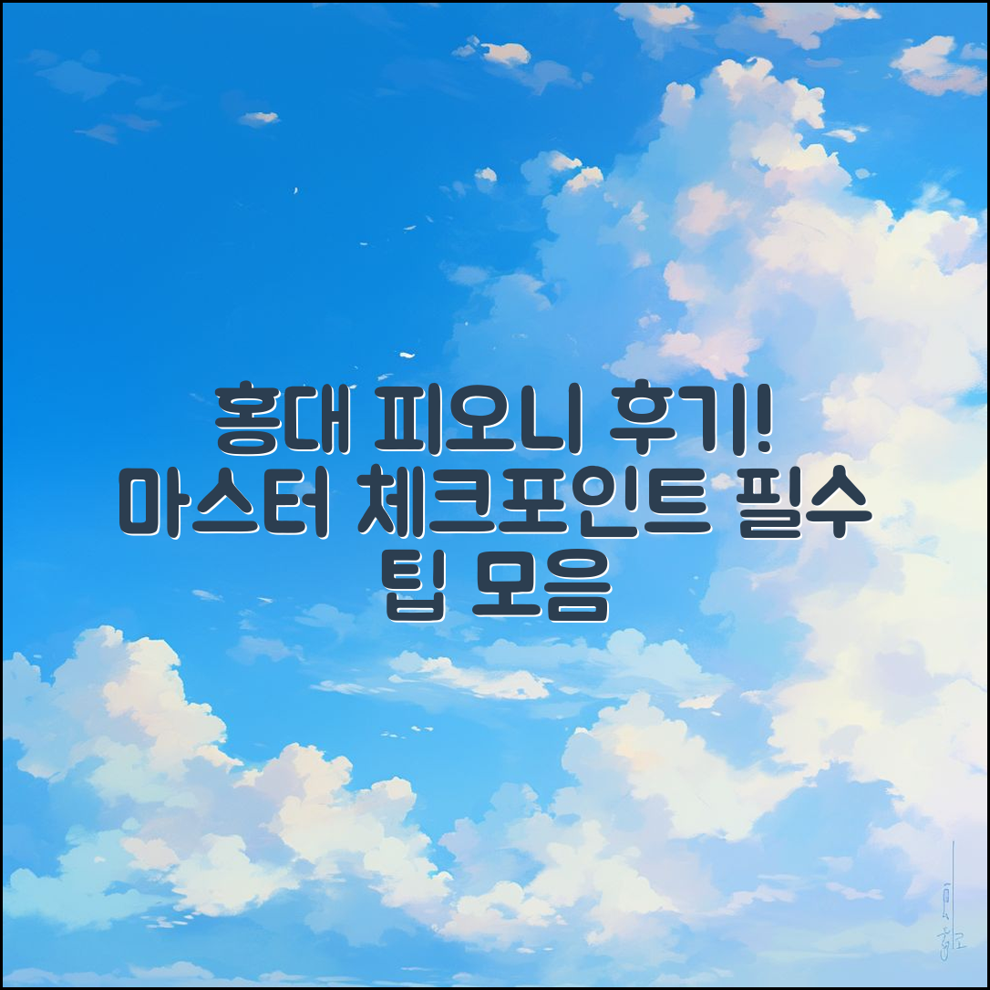 홍대 피오니 후기 마스터하기: 필수 체크포인트