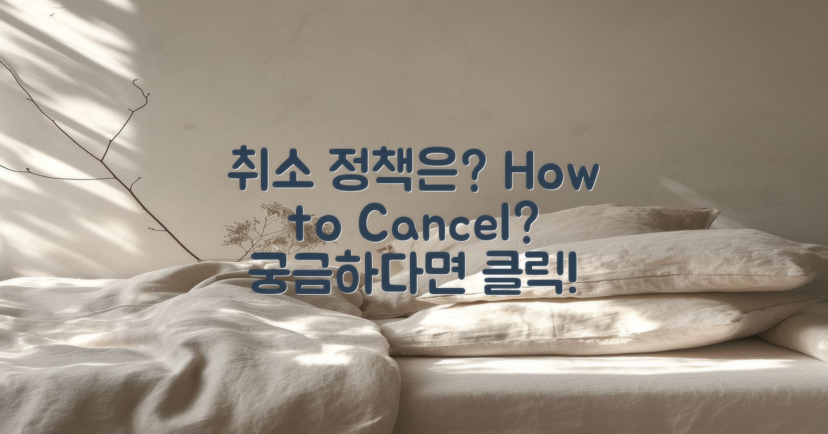 취소 정책은 어떻게 될까?