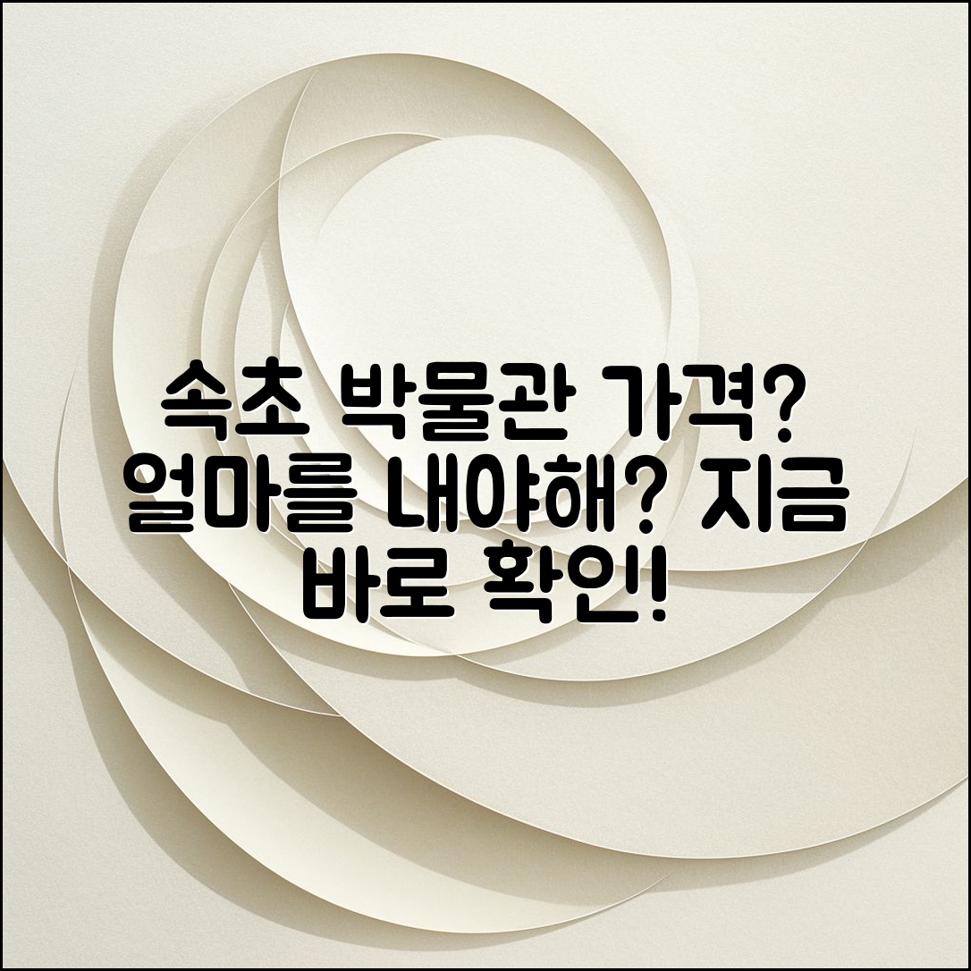 속초 시립 박물관 가격, 얼마나 될까요?