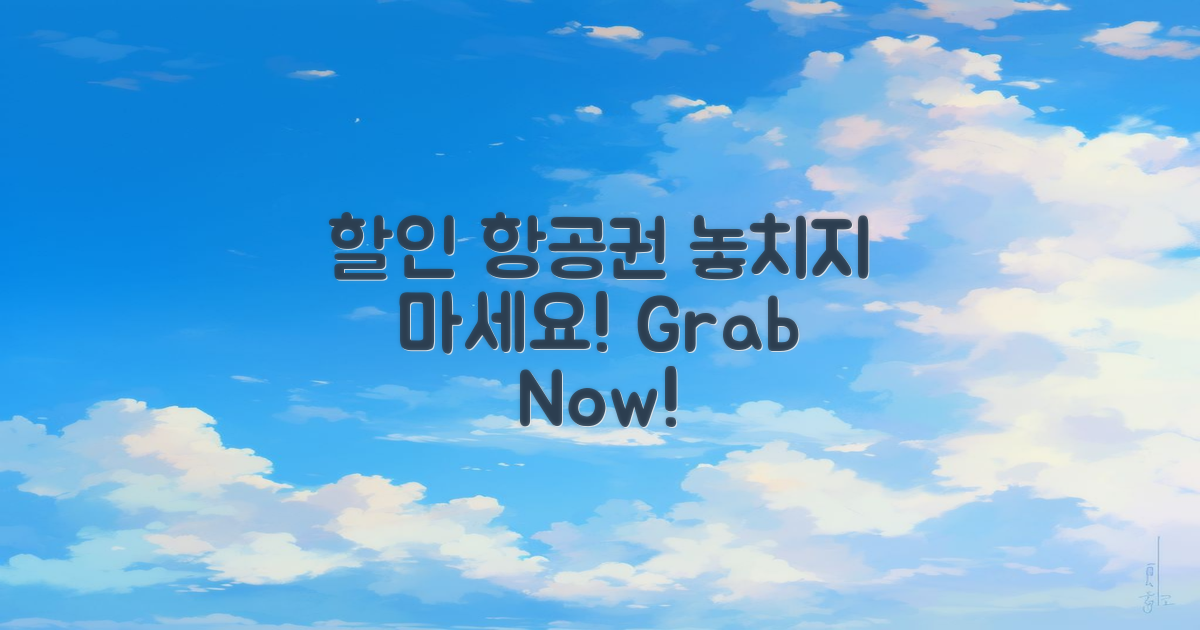 할인 항공권 놓치지 마세요