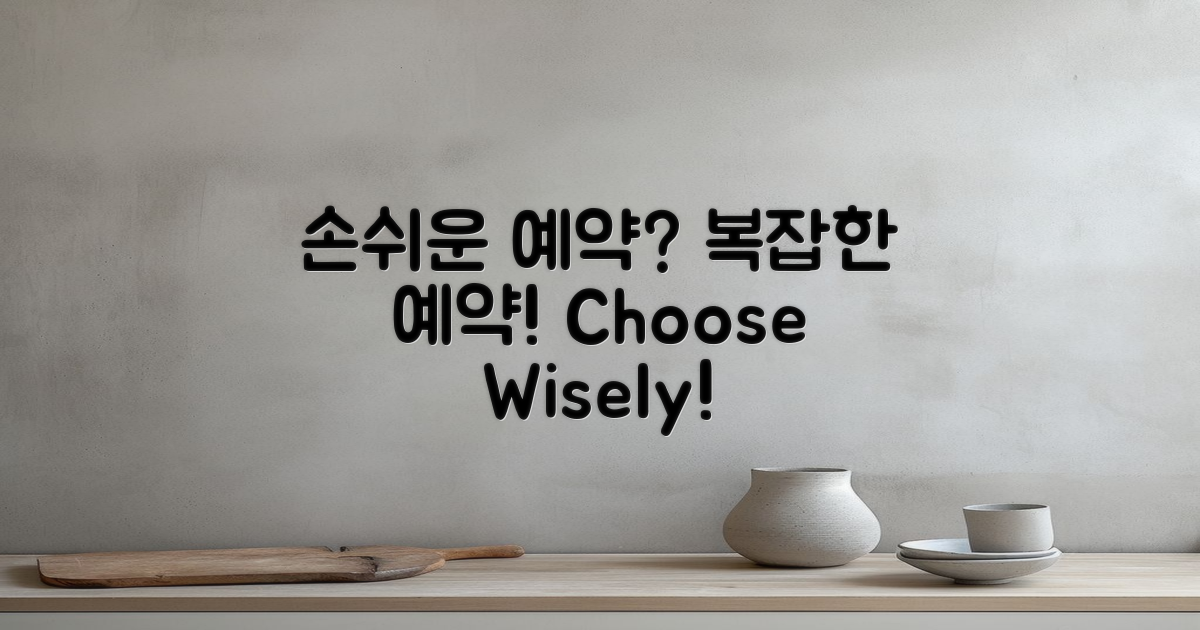 손쉬운 예약 방법 vs 복잡한 예약 방법