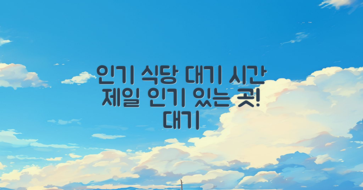 인기 식당 별 대기 시간