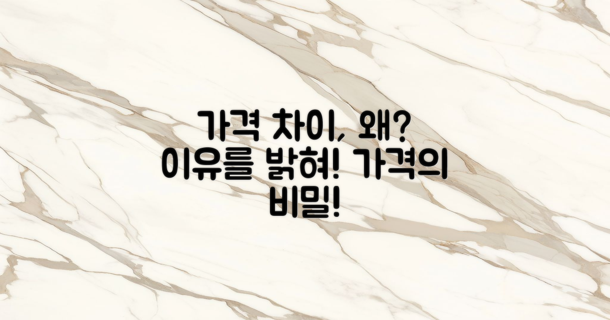 가격은 왜 차이가 있을까?