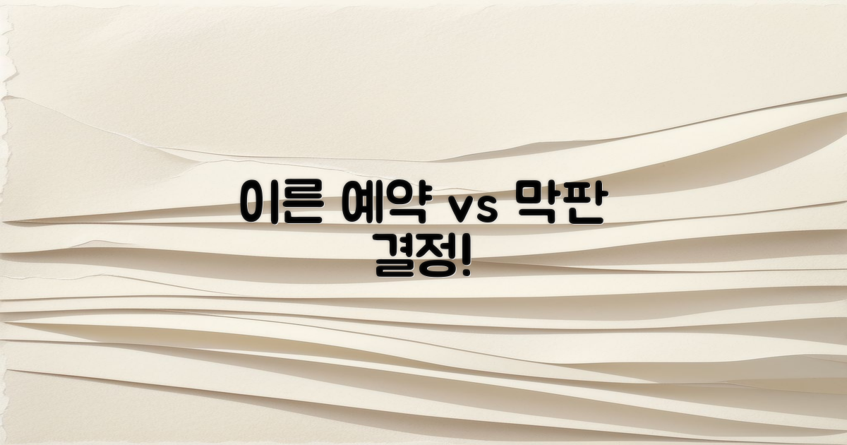 이른 예약 vs 막판 결정