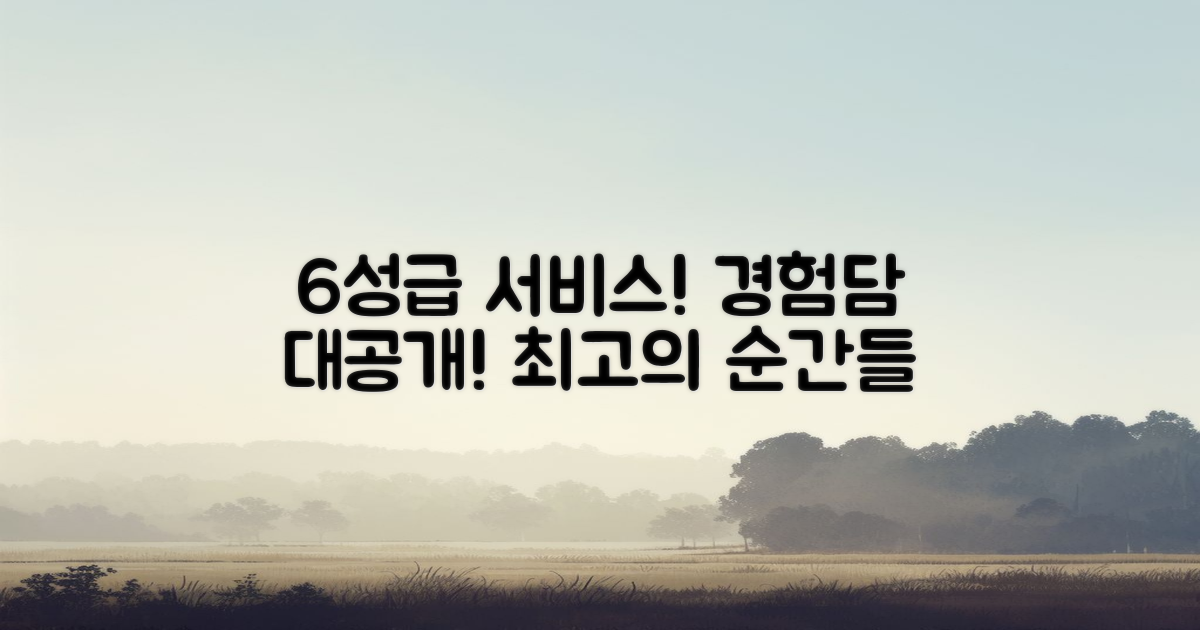 6성급 서비스 경험담