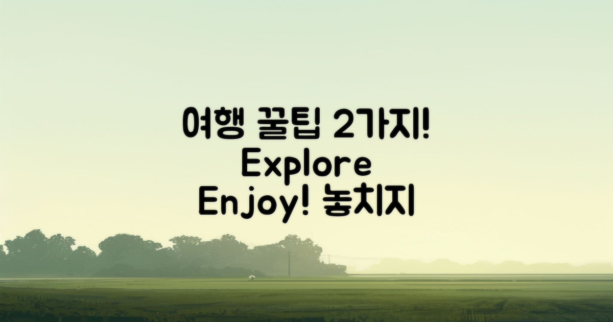 2가지 여행 팁 제공