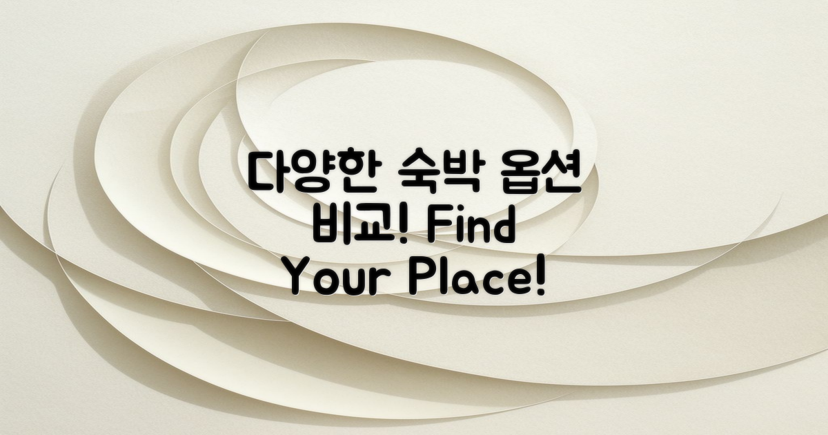 다양한 숙박 옵션 비교