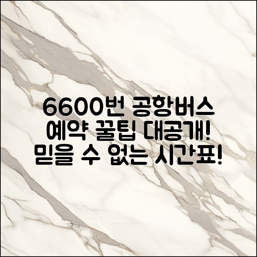 믿을 수 없는 6600번 공항 버스 시간표 예약 비법!