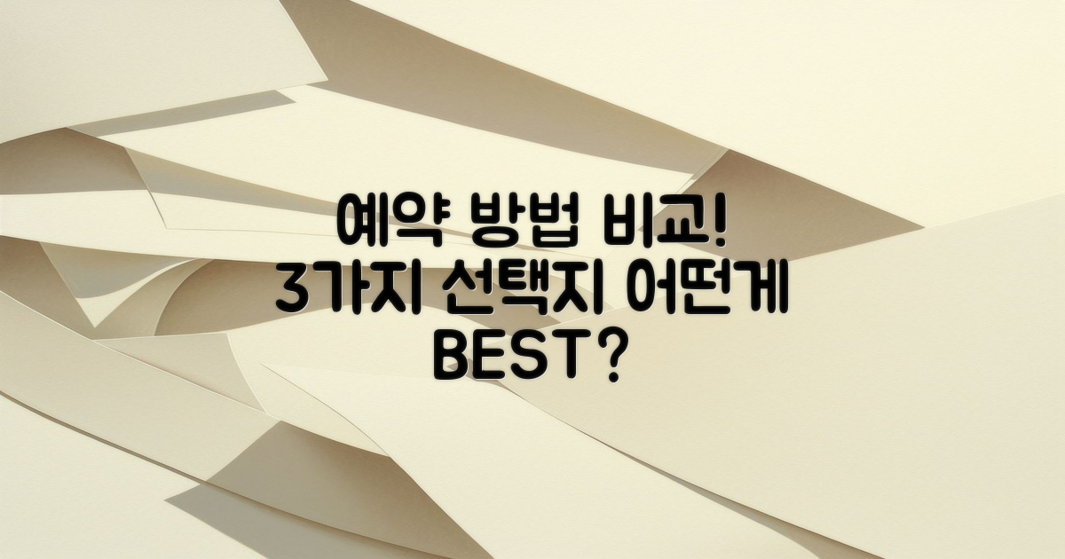 3가지 예약 방법 비교