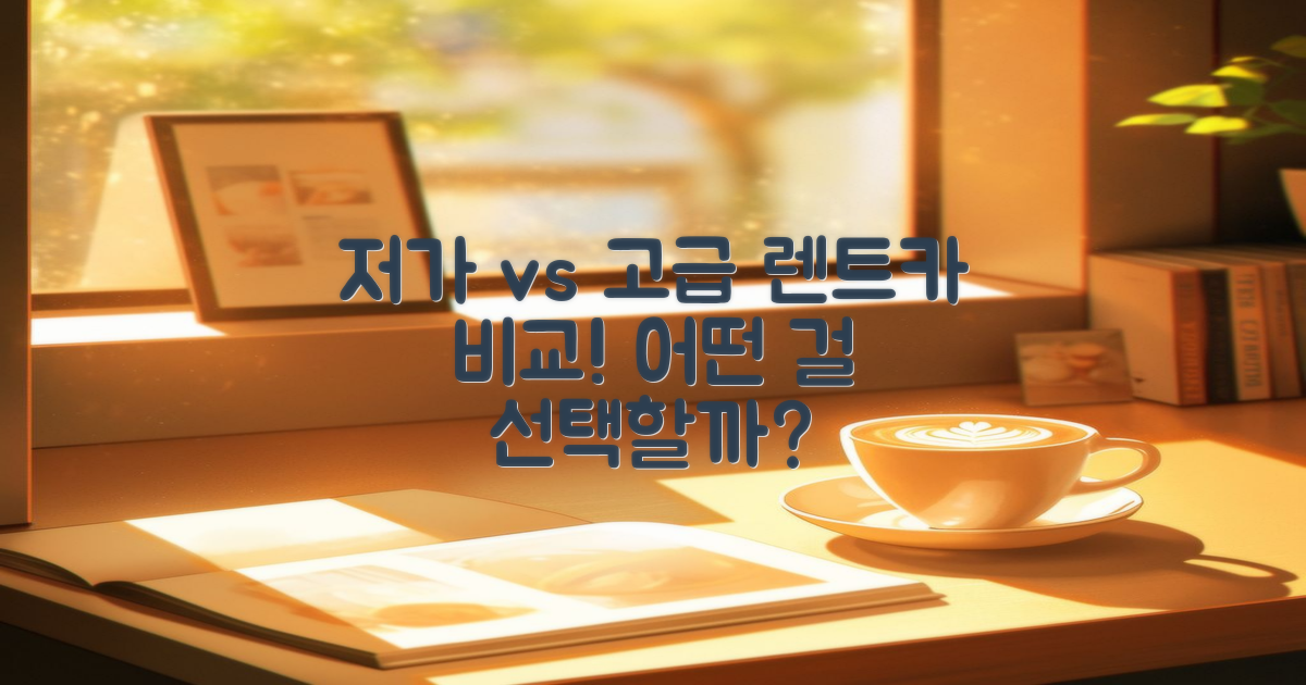 저가 vs 고급 렌트카