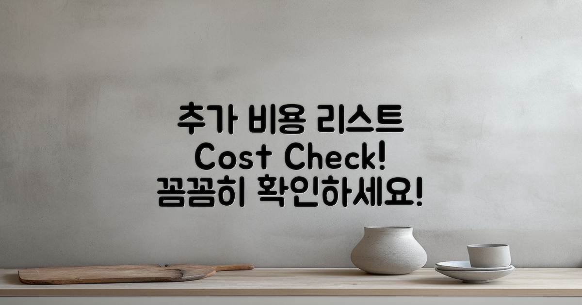 추가 비용 확인 리스트