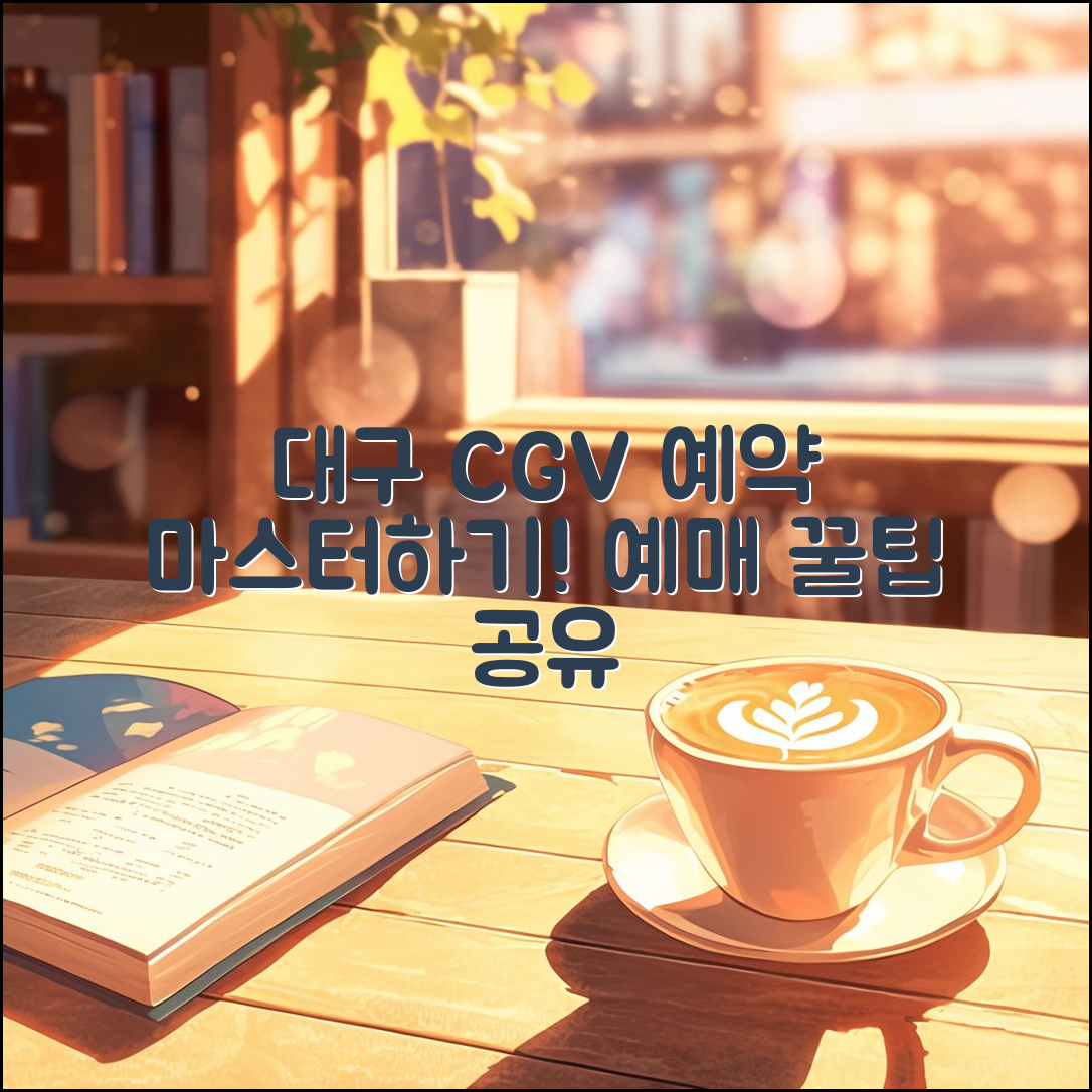 CGV 대구 죽전 예약 마스터하기: 편리한 예매 팁