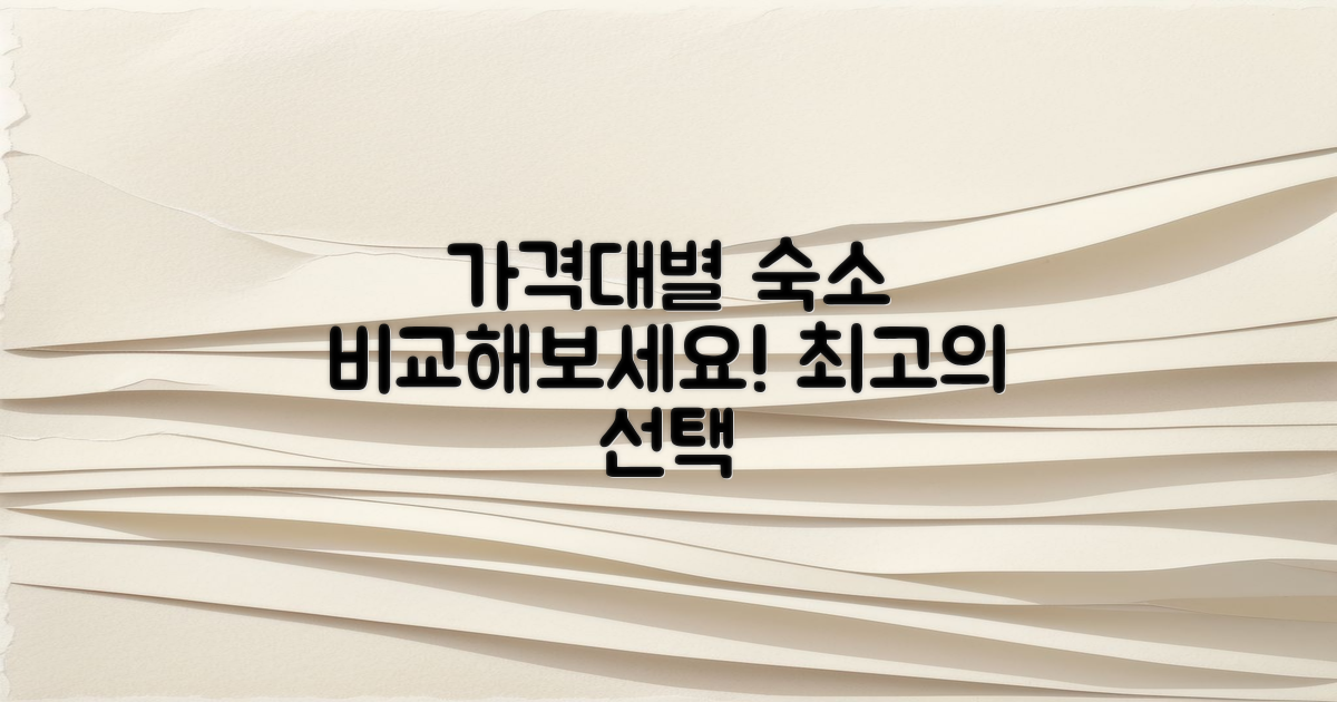 가격대별 숙소 비교