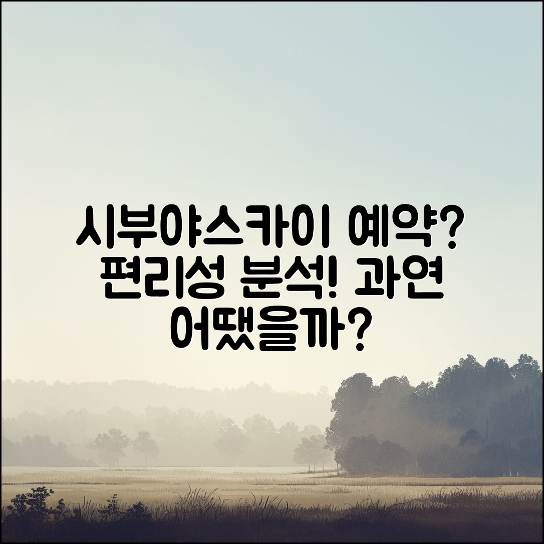 시부야스카이공홈 예약, 과연 편리할까요?